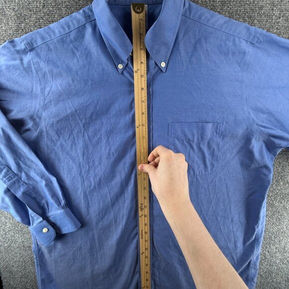 Brooks Brothers Button-Down Traditional 16 32 Cotton Blue Non-Iron Shirt Mens - Picture 3 of 13
